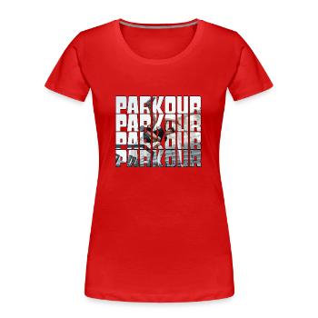 le parkour - T-shirt bio Premium Femme - rouge - Devant - Mia (176cm)