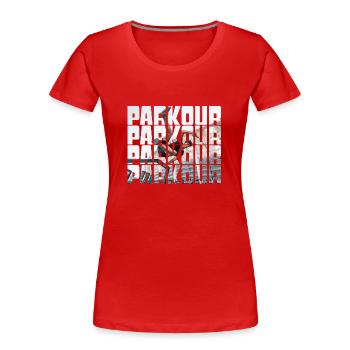 le parkour - T-shirt bio Premium Femme - rouge - Devant - Mia (176cm)