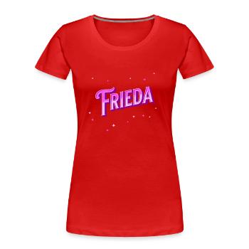 Frieda Namen personalisiert - Frauen Premium Bio T-Shirt - Rot - Vorne - Mia (176cm)