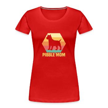 Pibble Mama Pit Bull Terrier Chien - T-shirt bio Premium Femme - rouge - Devant - Mia (176cm)