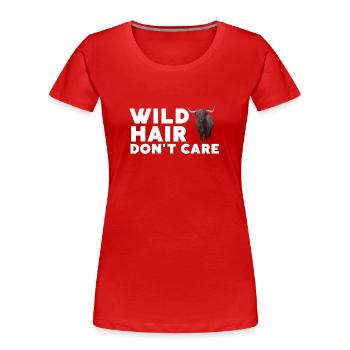 Highland Cow Breeder Scottish Cattle Hairy Cow - Women's Premium Organic T-Shirt - red - Front - Mia (176cm)