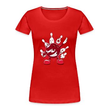 Bowling Kegel Geschenk Bowlingkugel Kegeln Bowler - Frauen Premium Bio T-Shirt - Rot - Vorne - Mia (176cm)