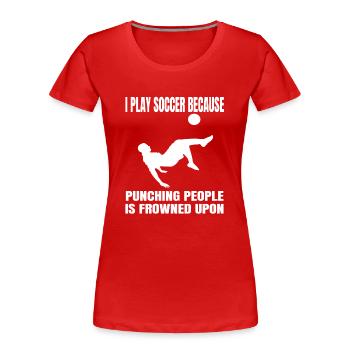 Football Entraîneur de football Footballeur Footballeur - T-shirt bio Premium Femme - rouge - Devant - Mia (176cm)