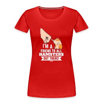 Hamster - Frauen Premium Bio T-Shirt - Rot - Vorne - Mia (176cm)