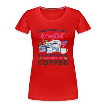 Comptable Comptable Comptable - T-shirt bio Premium Femme - rouge - Devant - Mia (176cm)