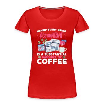 Comptable Comptable Comptable - T-shirt bio Premium Femme - rouge - Devant - Mia (176cm)