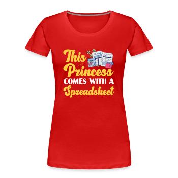 Comptable Comptable Comptable - T-shirt bio Premium Femme - rouge - Devant - Mia (176cm)