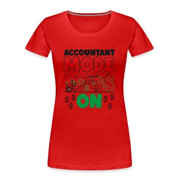 Comptable Comptable Comptable - T-shirt bio Premium Femme - rouge - Devant - Mia (176cm)