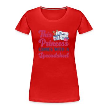 Comptable Comptable Comptable - T-shirt bio Premium Femme - rouge - Devant - Mia (176cm)