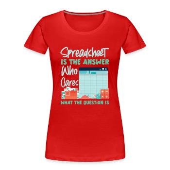 Comptable Comptable Comptable - T-shirt bio Premium Femme - rouge - Devant - Mia (176cm)