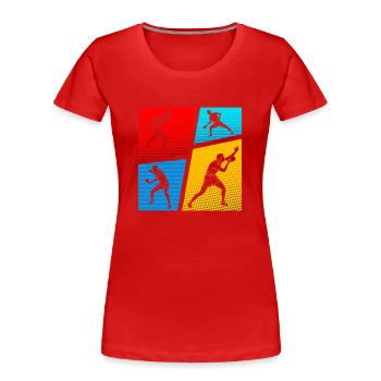 Tischtennisspieler Tischtennis - Frauen Premium Bio T-Shirt - Rot - Vorne - Mia (176cm)