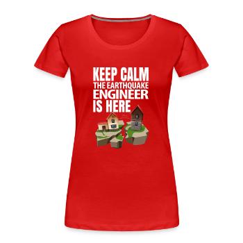 Erdbeben - Frauen Premium Bio T-Shirt - Rot - Vorne - Mia (176cm)
