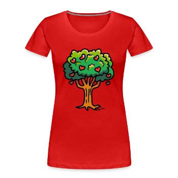 Baumherzen Farben - Frauen Premium Bio T-Shirt - Rot - Vorne - Mia (176cm)