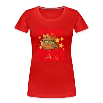 Chaque hamburger compte - T-shirt bio Premium Femme - rouge - Devant - Mia (176cm)