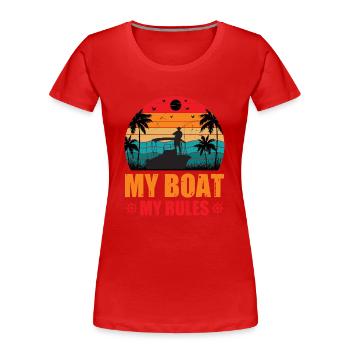 Kapitän Boot Schiff Geschenk - Frauen Premium Bio T-Shirt - Rot - Vorne - Mia (176cm)