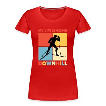 Skispringer Skispringen Wintersport Extremsport - Frauen Premium Bio T-Shirt - Rot - Vorne - Mia (176cm)