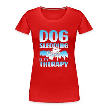 Chien de traîneau Chien de traîneau - T-shirt bio Premium Femme - rouge - Devant - Mia (176cm)