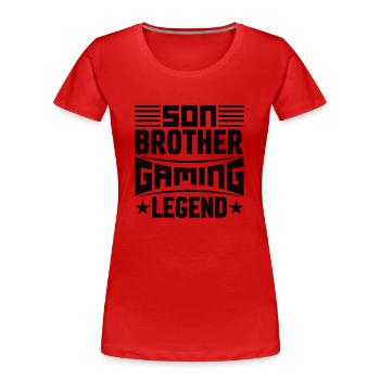 Sohn Bruder Zocker Legende Gaming Gamer Videospiel - Frauen Premium Bio T-Shirt - Rot - Vorne - Mia (176cm)