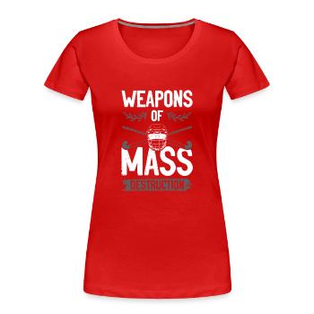 feldhockey waffe - Frauen Premium Bio T-Shirt - Rot - Vorne - Mia (176cm)
