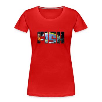 Poisson - T-shirt bio Premium Femme - rouge - Devant - Mia (176cm)