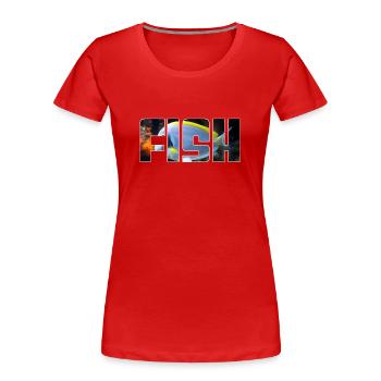 Poisson - T-shirt bio Premium Femme - rouge - Devant - Mia (176cm)
