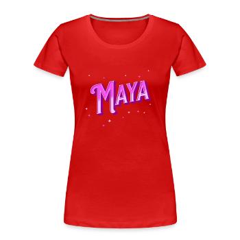 Maya Namen personalisiert - Frauen Premium Bio T-Shirt - Rot - Vorne - Mia (176cm)