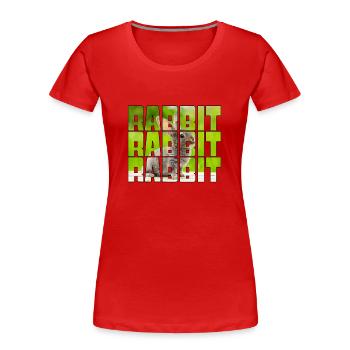 Hare - Women's Premium Organic T-Shirt - red - Front - Mia (176cm)