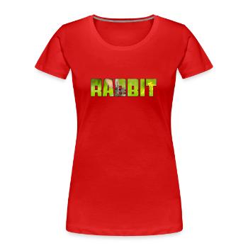 Hare - Women's Premium Organic T-Shirt - red - Front - Mia (176cm)