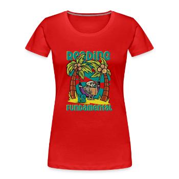 Reading Is Fundamental - Frauen Premium Bio T-Shirt - Rot - Vorne - Mia (176cm)