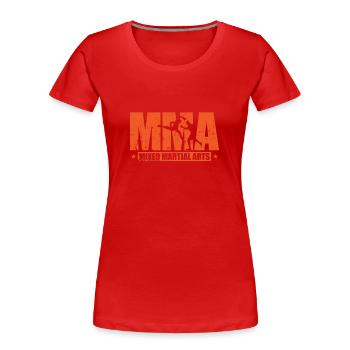 MMA Mixed Martial Arts Kampfsport Käfig - Frauen Premium Bio T-Shirt - Rot - Vorne - Mia (176cm)