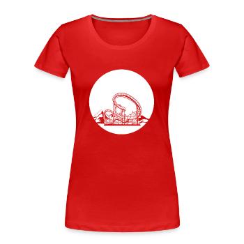 Achterbahn Mit Bergen - Frauen Premium Bio T-Shirt - Rot - Vorne - Mia (176cm)