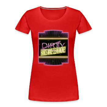 Baseball Hoodie MotoCycle Baseball Shirt - Women's Premium Organic T-Shirt - red - Front - Mia (176cm)