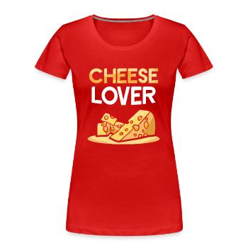 Amateurs de fromage Amateurs de fromage Paroles douces Amour - T-shirt bio Premium Femme - rouge - Devant - Mia (176cm)