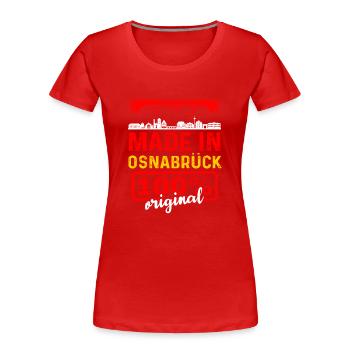 Osnabrück - Frauen Premium Bio T-Shirt - Rot - Vorne - Mia (176cm)