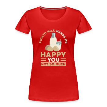 Kartoffel Milch Spruch - Frauen Premium Bio T-Shirt - Rot - Vorne - Mia (176cm)