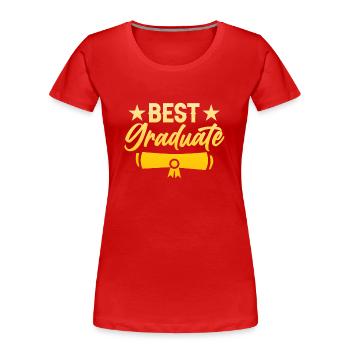 Best Graduate Graduated Graduation Celebration - Women's Premium Organic T-Shirt - red - Front - Mia (176cm)