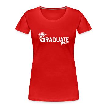 Graduate Graduated Graduated Graduation Celebration - Women's Premium Organic T-Shirt - red - Front - Mia (176cm)