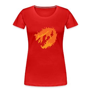 Feuerfuchs brennender Fuchs Wildnis Fuchs - Frauen Premium Bio T-Shirt - Rot - Vorne - Mia (176cm)