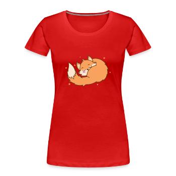 Fuchs träumt Tier Natur Umwelt Rotfuchs - Frauen Premium Bio T-Shirt - Rot - Vorne - Mia (176cm)