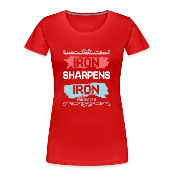 bibelvers iron jesus glaube - Frauen Premium Bio T-Shirt - Rot - Vorne - Mia (176cm)
