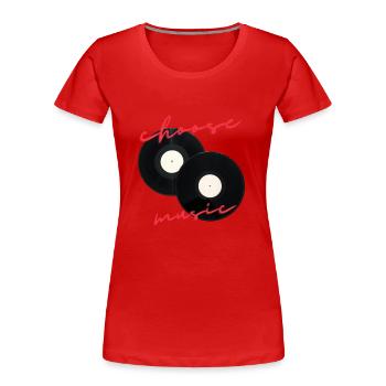 Music vintage lover - Women's Premium Organic T-Shirt - red - Front - Mia (176cm)