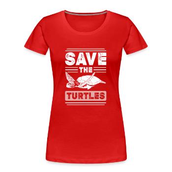 tierschützer schildkröte - Frauen Premium Bio T-Shirt - Rot - Vorne - Mia (176cm)
