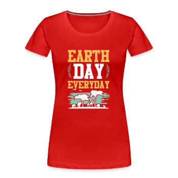 erdentag tierschutz - Frauen Premium Bio T-Shirt - Rot - Vorne - Mia (176cm)