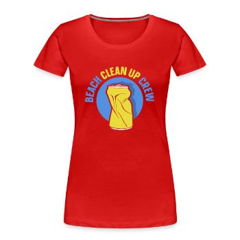 Équipe de nettoyage de plage Nettoyage de plage - T-shirt bio Premium Femme - rouge - Devant - Mia (176cm)