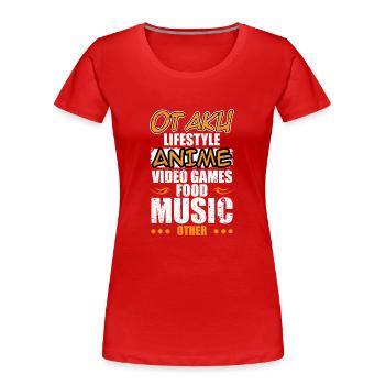 Otaku Mode de vie Anime Jeux vidéo Nourriture Musique - T-shirt bio Premium Femme - rouge - Devant - Mia (176cm)