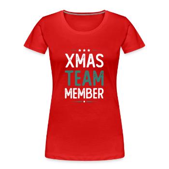 Xmas Team - Frauen Premium Bio T-Shirt - Rot - Vorne - Mia (176cm)