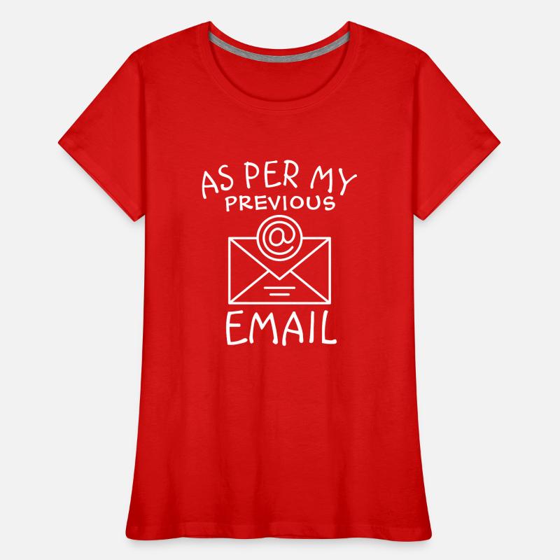 Selon mon e-mail précédent T-shirt bio Premium Femme