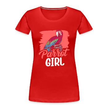 Papagei Mädchen Süß Tier Papageien Haustier - Frauen Premium Bio T-Shirt - Rot - Vorne - Mia (176cm)