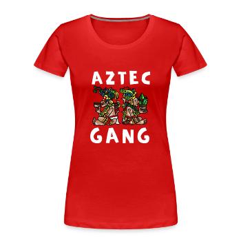 Calendario Azteca Mexican Heritage Mayan Aztec - Frauen Premium Bio T-Shirt - Rot - Vorne - Mia (176cm)