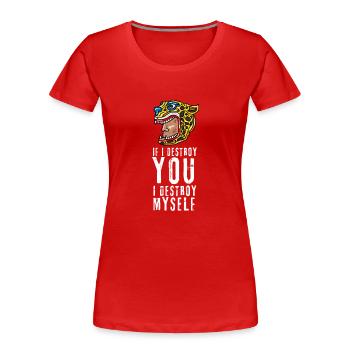 Calendario Azteca Mexican Heritage Mayan Aztec - Frauen Premium Bio T-Shirt - Rot - Vorne - Mia (176cm)